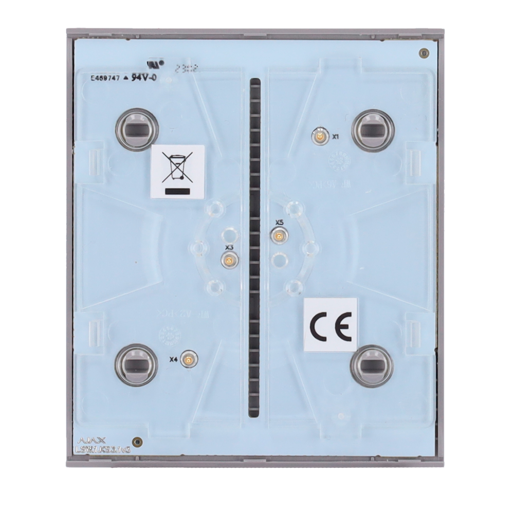 Panneau tactile pour interrupteur d'éclairage simple  - Compatible avec AJ-LIGHTCORE-1G / -2W - Rétro-éclairage LED - Panneau tactile central sans contact - Couleur Gris - Ajax - LightSwitch CenterButton