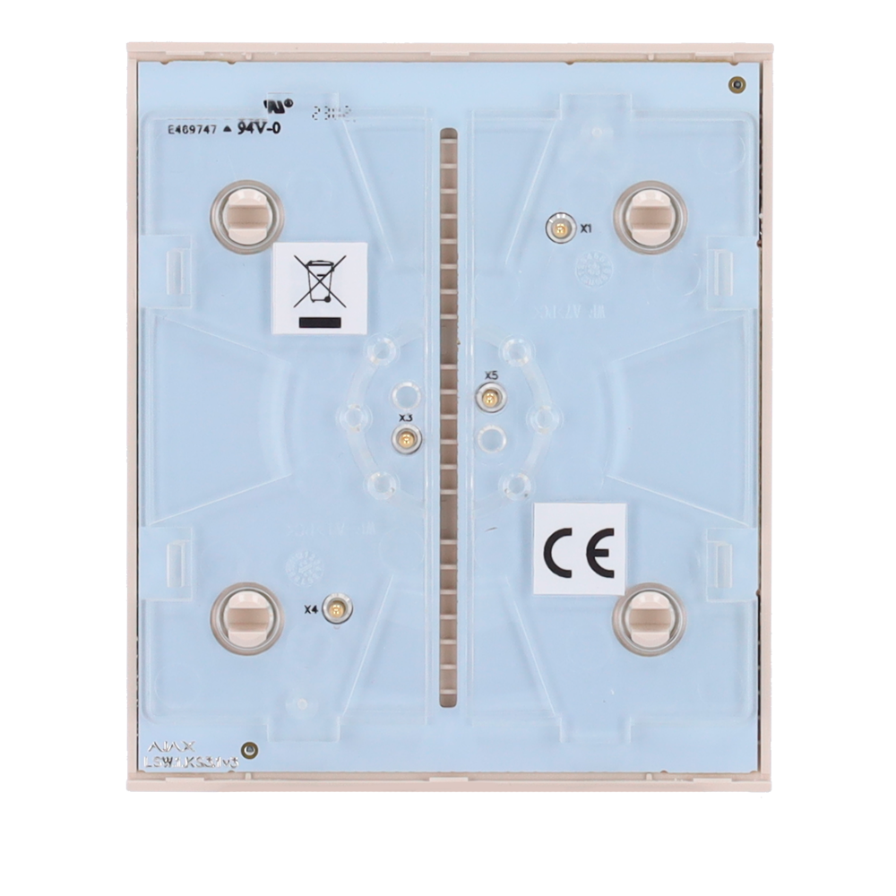 Panneau tactile pour interrupteur d'éclairage simple  - Compatible avec AJ-LIGHTCORE-1G / -2W - Rétro-éclairage LED - Panneau tactile central sans contact - Couleur ivoire - Ajax - LightSwitch CenterButton