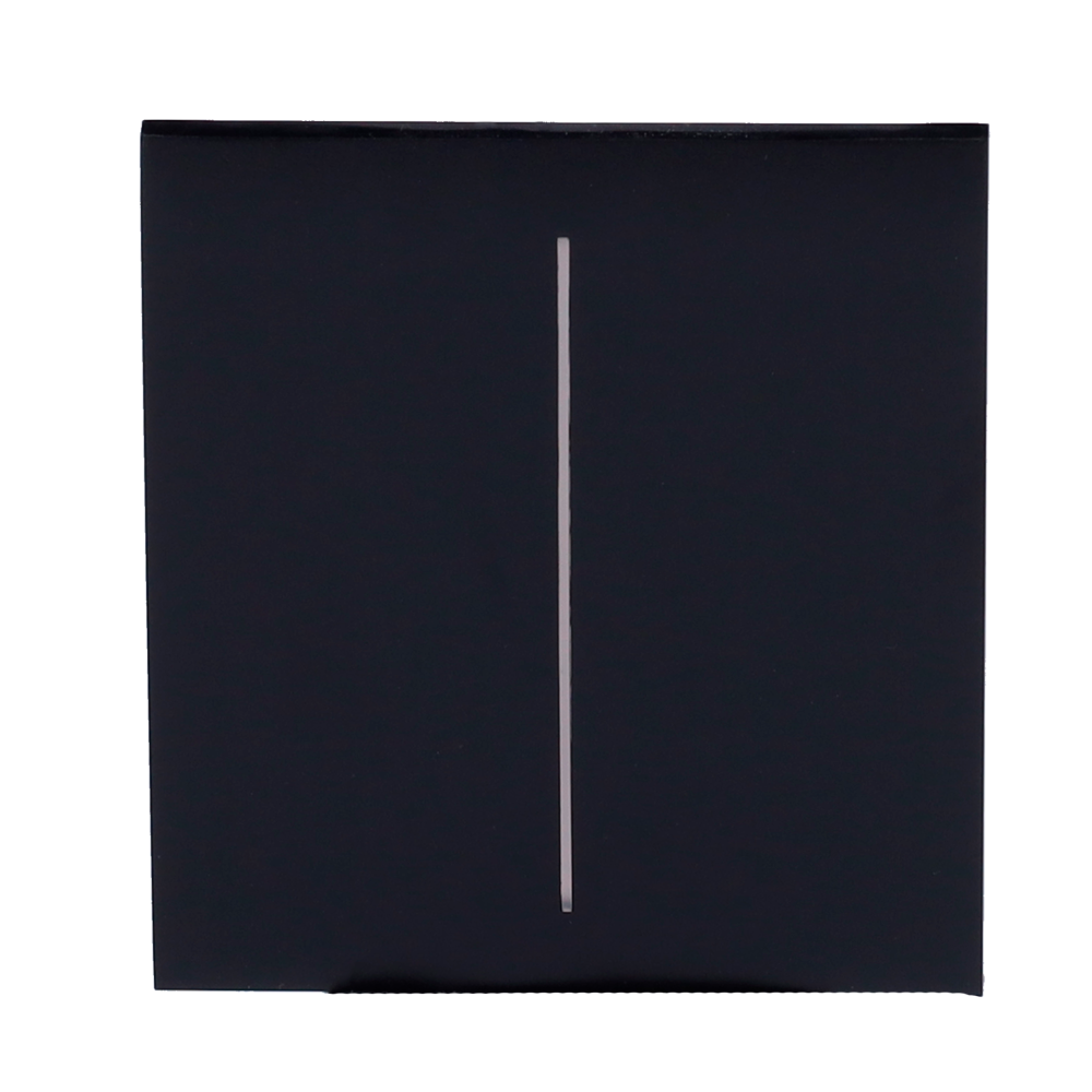 Panneau tactile pour double interrupteur d'éclairage  - Compatible avec AJ-LIGHTCORE-2G - Rétro-éclairage LED - Panneau tactile central sans contact - Couleur noir - Ajax - LightSwitch CenterButton