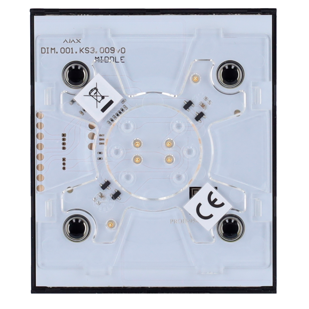 Panel táctil para interruptor de luz regulable - Compatible con AJ-LIGHTCORE-DIMMER - Retroiluminación LED - Panel táctil central sin contacto - Color negro - Ajax - LightSwitch CenterButton (Dimmer)