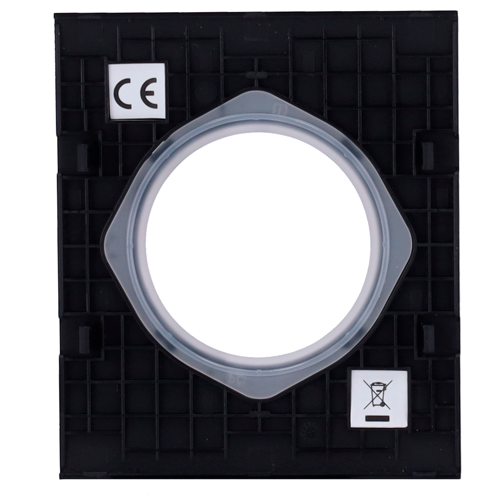 Cache-prise central pour prise de base de type F - Compatible avec AJ-OUTLETCORE-BASIC - Protection contre la poussière, les éclaboussures et les objets - Pas de contrôle de la consommation - Pas de télécommande  - Couleur noir