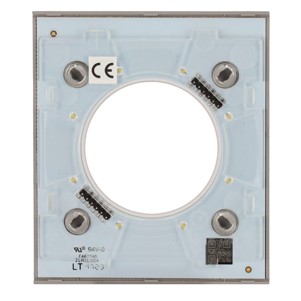 Cache-prise central pour prise intelligente de type E - Compatible avec AJ-OUTLETCORE-SMART-E - Indicateur LED de l'état de la prise et de la consommation d'énergie - Bouton tactile pour la commande manuelle - Rétro alimentation LED - Couleur Gris