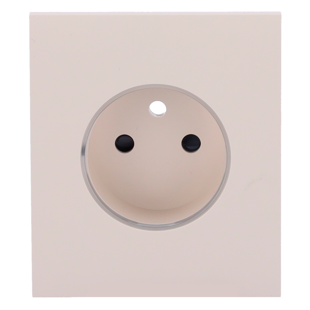 Cache-prise central pour prise intelligente de type E - Compatible avec AJ-OUTLETCORE-SMART-E - Indicateur LED de l'état de la prise et de la consommation d'énergie - Bouton tactile pour la commande manuelle - Rétro alimentation LED - Couleur ivoire