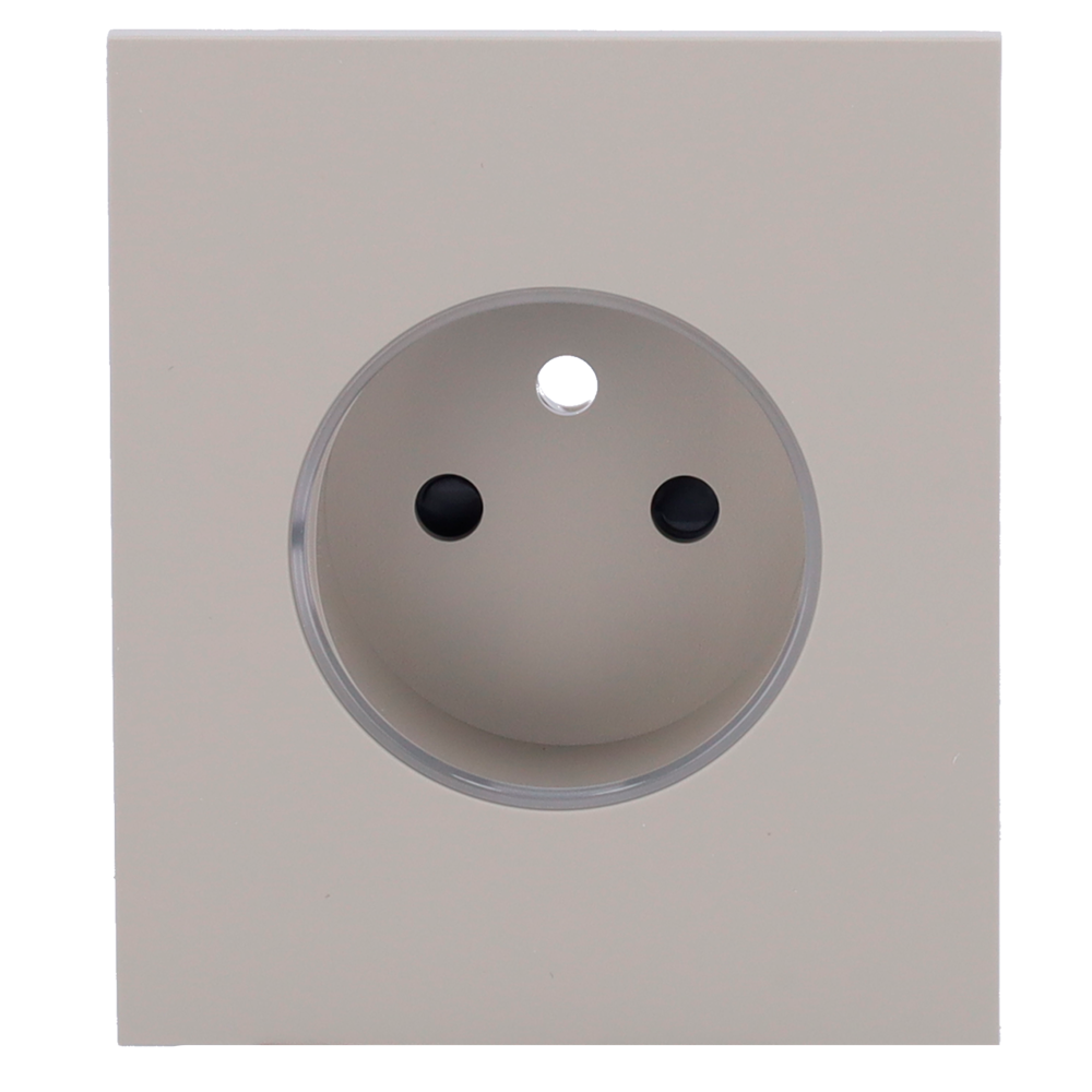 Cache-prise central pour prise intelligente de type E - Compatible avec AJ-OUTLETCORE-SMART-E - Indicateur LED de l'état de la prise et de la consommation d'énergie - Bouton tactile pour la commande manuelle - Rétro alimentation LED - Couleur olive