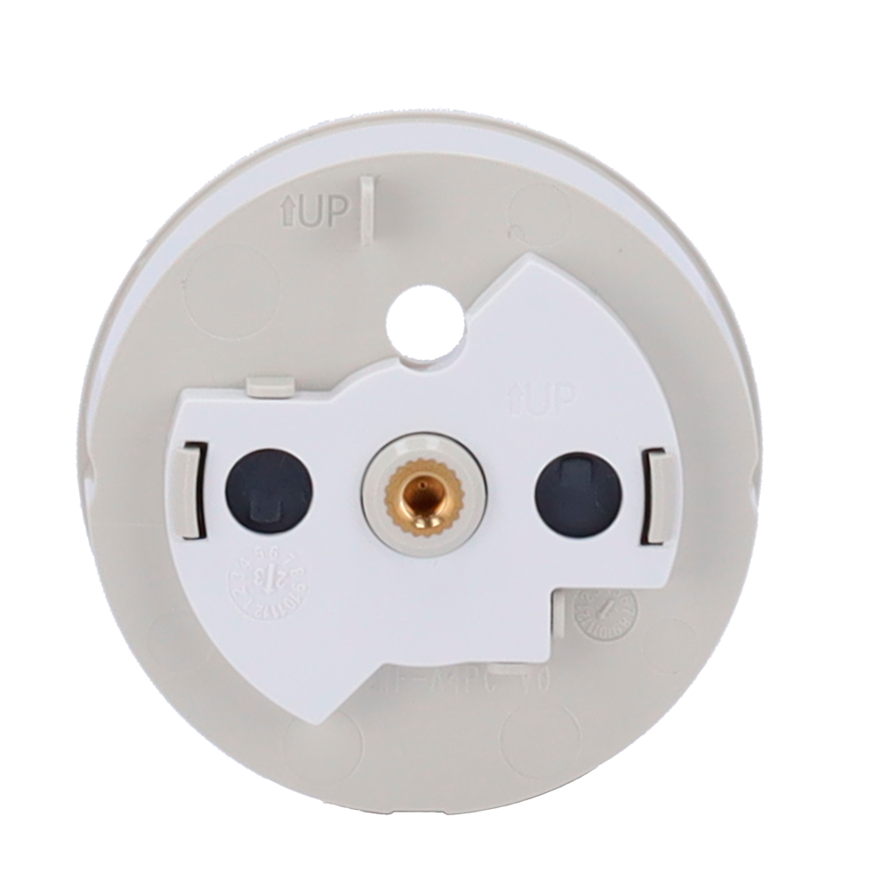 Cache-prise central pour prise intelligente de type E - Compatible avec AJ-OUTLETCORE-SMART-E - Indicateur LED de l'état de la prise et de la consommation d'énergie - Bouton tactile pour la commande manuelle - Rétro alimentation LED - Couleur huître