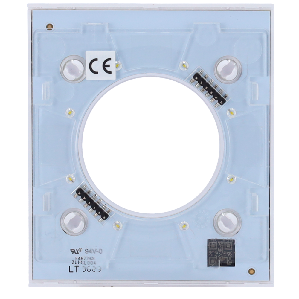 Cache-prise central pour prise intelligente de type E - Compatible avec AJ-OUTLETCORE-SMART-E - Indicateur LED de l'état de la prise et de la consommation d'énergie - Bouton tactile pour la commande manuelle - Rétro alimentation LED - Couleur blanche