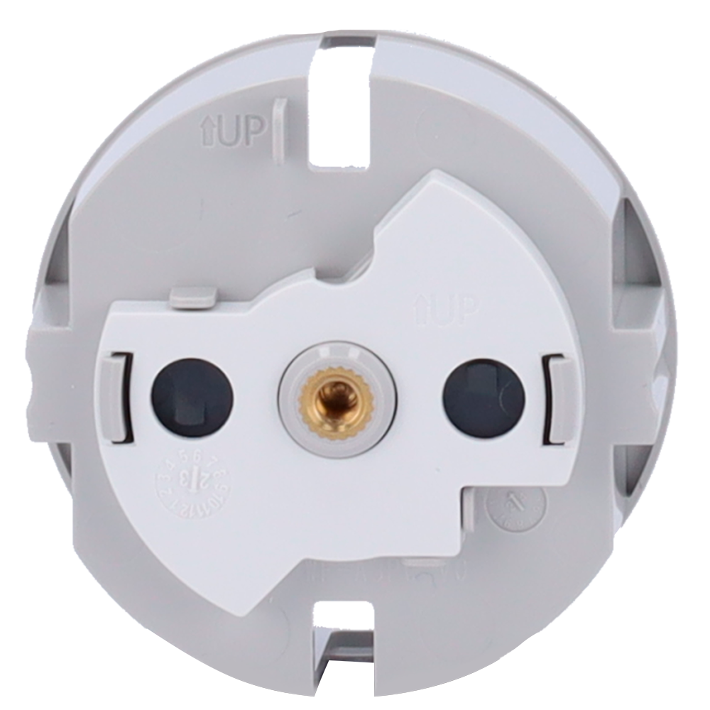 Cache-prise central pour fiche intelligente de type F - Compatible avec AJ-OUTLETCORE-SMART - Indicateur LED de l'état de la prise et de la consommation d'énergie - Bouton tactile pour la commande manuelle - Rétro alimentation LED - Couleur brouillard