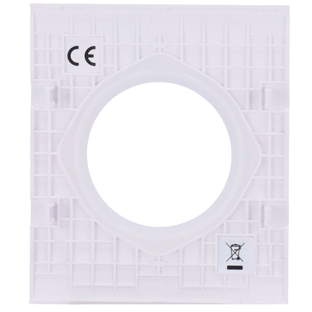 Cache-prise central pour prise de base de type F - Compatible avec AJ-OUTLETCORE-BASIC - Protection contre la poussière, les éclaboussures et les objets - Pas de contrôle de la consommation - Pas de télécommande  - Couleur blanche