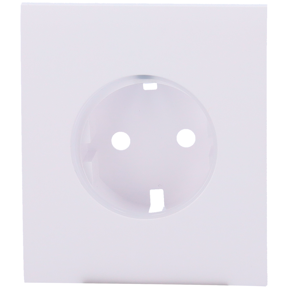 Cache-prise central pour prise de base de type F - Compatible avec AJ-OUTLETCORE-BASIC - Protection contre la poussière, les éclaboussures et les objets - Pas de contrôle de la consommation - Pas de télécommande  - Couleur blanche