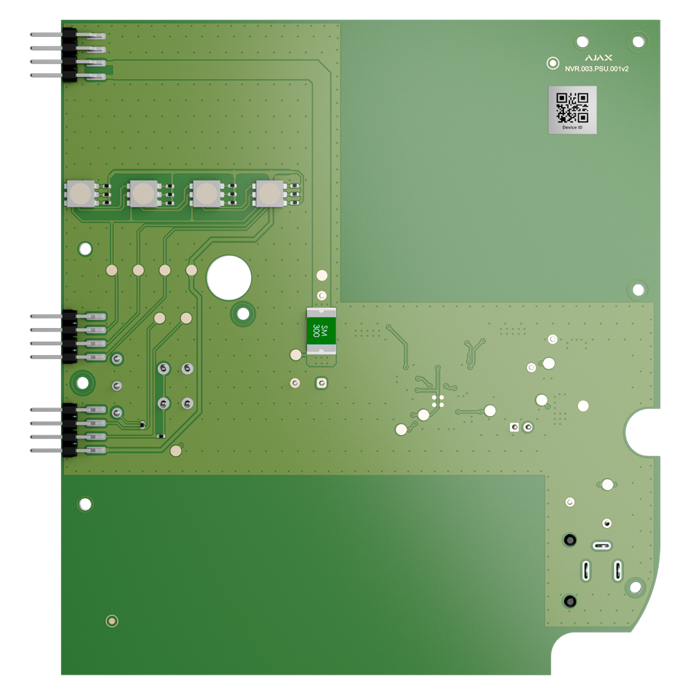 Module d'alimentation 12 VDC - Compatible avec Ajax NVR 8-ch et 16-ch - Tension d'entrée 8~16 VDC - Connecteur CON280 inclus