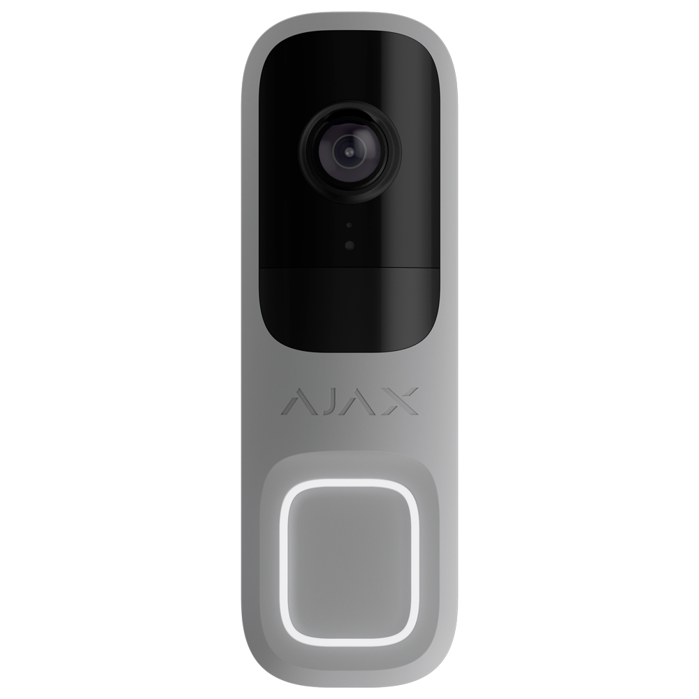 Doorbell 4 MP con IA integrada  - Detector PIR alcance hasta 4 m - Audio bidireccional con cancelación de ruido - Visión nocturna IR, alcance de hasta 6 m - Wi-Fi 2.4 GHz con respaldo de Jeweller/Wings - Color gris