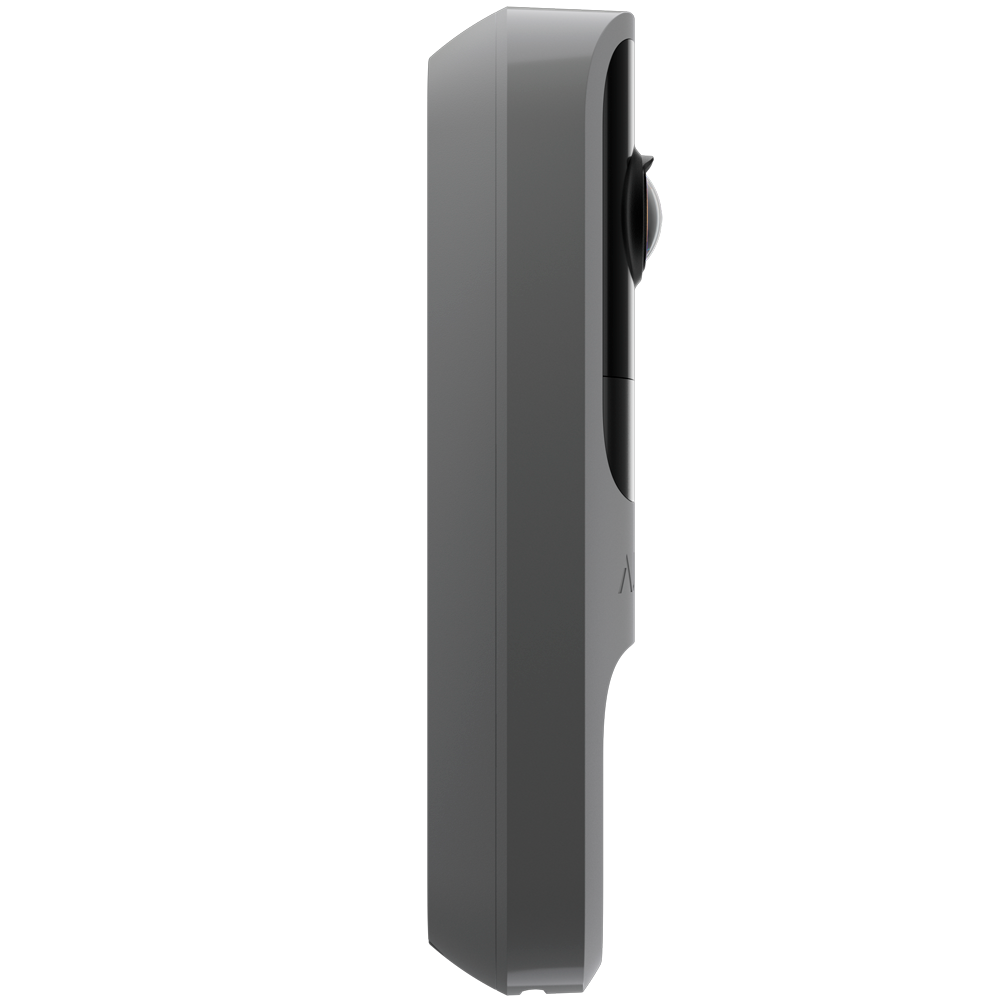 Doorbell 4 MP con IA integrada  - Detector PIR alcance hasta 4 m - Audio bidireccional con cancelación de ruido - Visión nocturna IR, alcance de hasta 6 m - Wi-Fi 2.4 GHz con respaldo de Jeweller/Wings - Color gris