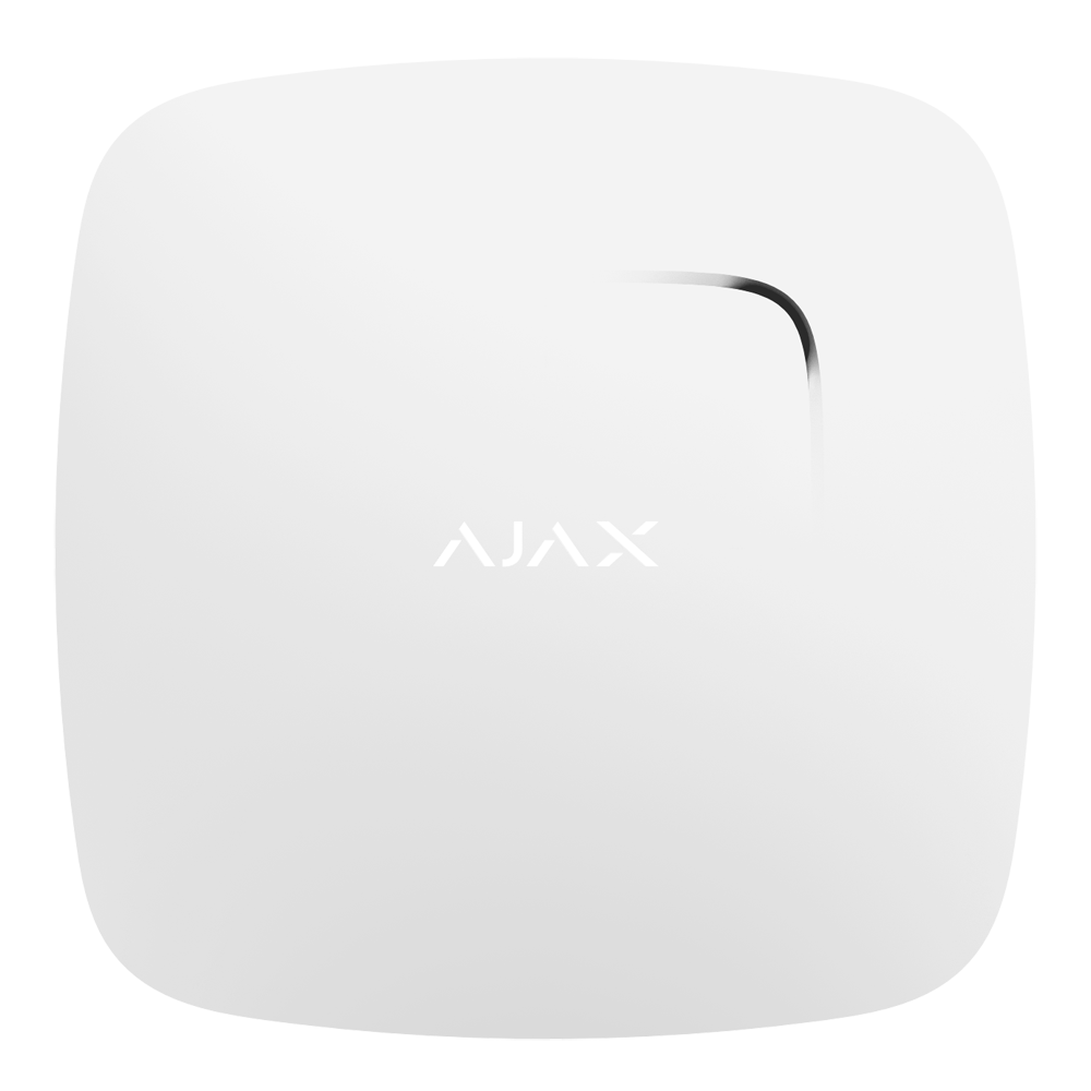 Ajax - Détecteur de fumée et capteur de température - Bidirectionnel - Sans fil 868 MHz Jeweller - Antenne interne espace libre 2000 m - Alarme 85 dB - Indicateur de détection de fumée et d'excès de température - Tamper anti-ouverture