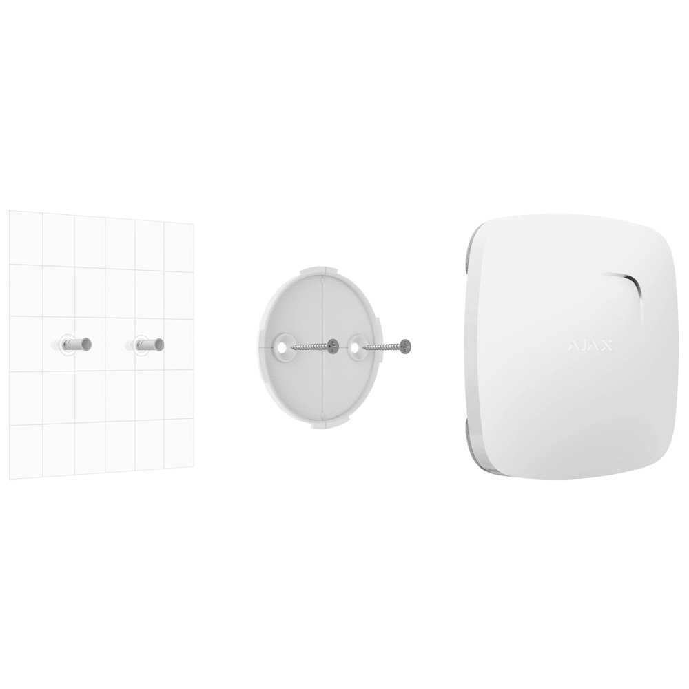Ajax - Détecteur de fumée, capteur de température et de monoxyde de carbone - Bidirectionnel - Sans fil 868 MHz Jeweller - Antenne interne espace libre 2000 m - Alarme 85 dB - Indicateur de détection de fumée,