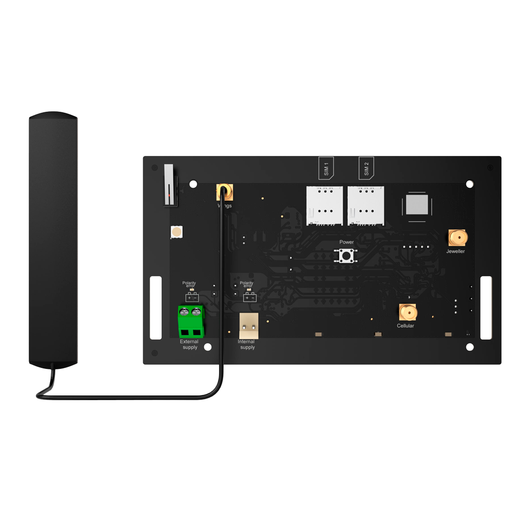 Centrale d'alarme professionnelle - Degré 2  - Double carte SIM 4G / Maisons vides ou sites isolés - Sans fil 868 MHz (Jeweller y Wings) - Alimentation principale Batterie zinc-air - Alimentation de secours batteries au plomb ou au lithium - Mode d'économie de la batterie