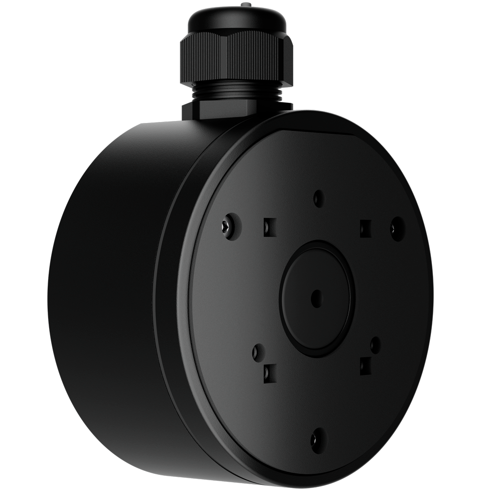 Boite de connexions - Pour les caméras Bullet, Dôme et Turret de Ajax - Convient pour une utilisation en extérieur - Installation dans un plafond ou un mur - Y compris le presse-étoupe - Couleur noir