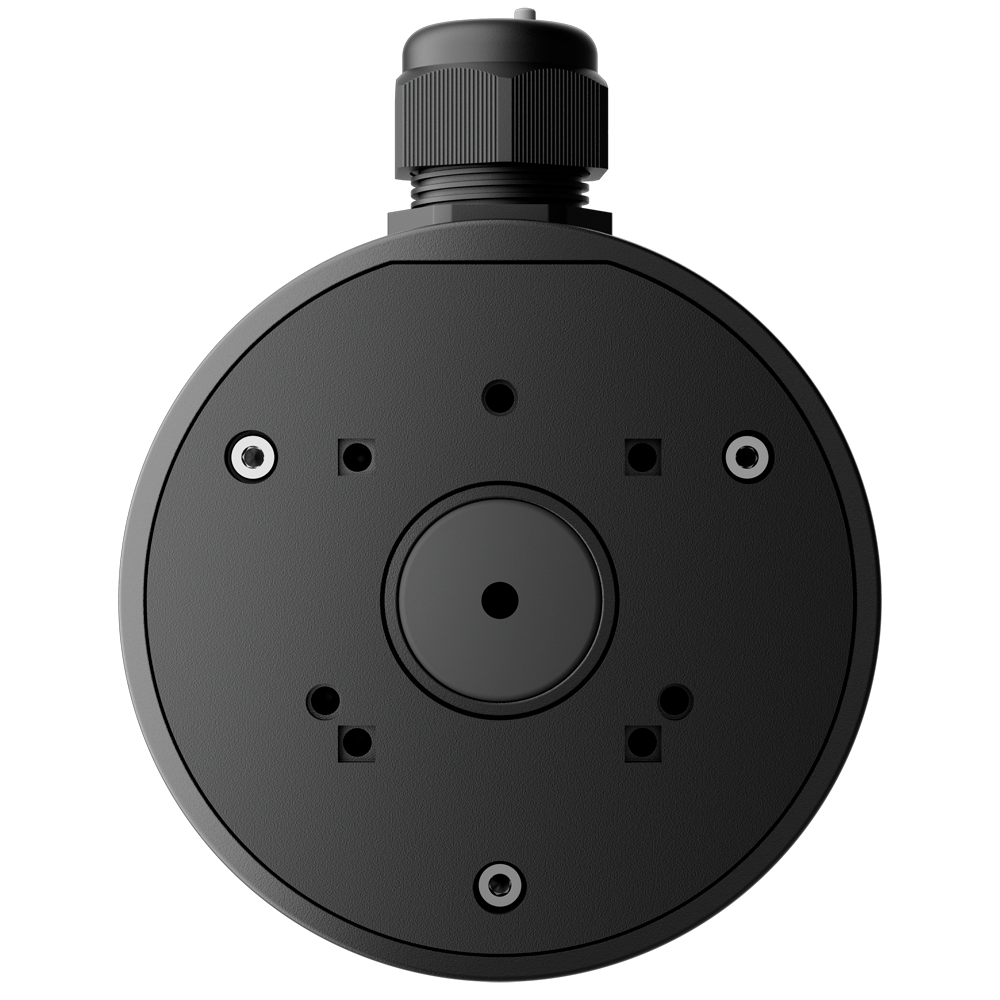 Boite de connexions - Pour les caméras Bullet, Dôme et Turret de Ajax - Convient pour une utilisation en extérieur - Installation dans un plafond ou un mur - Y compris le presse-étoupe - Couleur noir