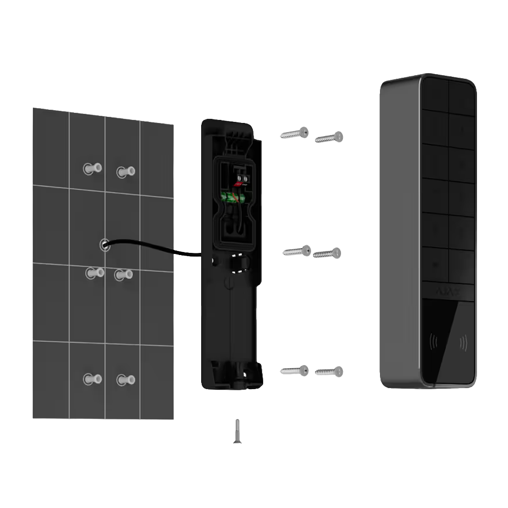 Ajax - Clavier indépendant - Certificat de grade 2 - Bidirectionnel - Sans fil 868 MHz Jeweller - Antenne interne portée de jusqu'à 1700 m en champs libre - Tamper anti-ouverture - Permet l'armement total/partiel/desarmement par code - 