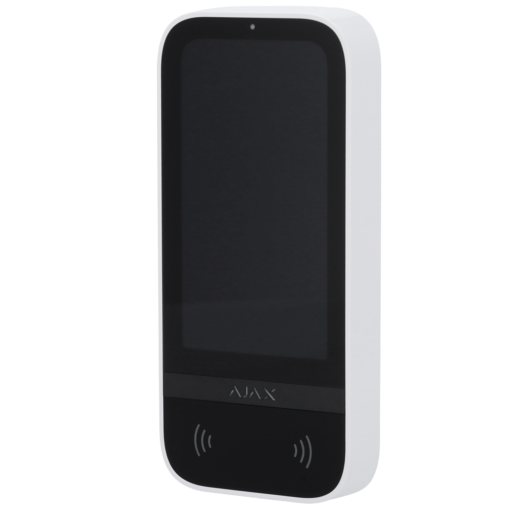 Clavier avec écran tactile IPS et lecteur RFID Armement/désarmement total ou groupé Contrôle des scénarios d'automatisation Authentification : codes, lecteur RFID ou Bluetooth Alimentation 6 piles AA 1,5 V ou 12VDC Certificat de grade 2