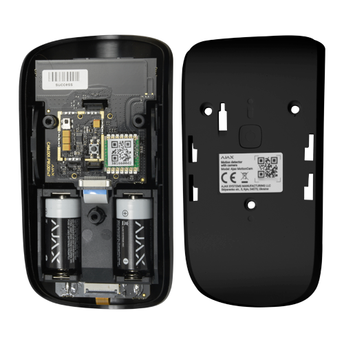 Ajax - PhotoDétecteur volumétrique IR Noir Certififié grade 2 sans fil 868 MHz Envoi d'images jusqu'à VGA (640x480) Jusqu'à 5 images par détection Immunisé Animaux domestiques / Portée de détection 12 m