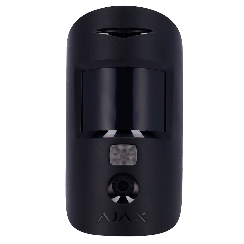 Détecteur photo Noir avec demande d'image Certificat de grade 2  Sans fil 868 MHz Jeweller Envoi d'images jusqu'à VGA (640x480) Jusqu'à 5 images par détection Immunité aux animaux domestique / Portée de  détection 12 m