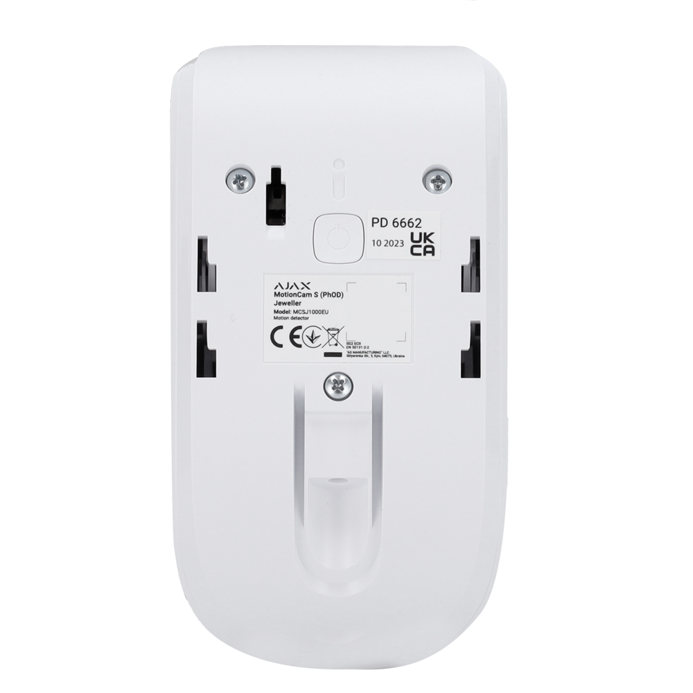 Photodétecteur PhOD - Certifié NFA2P et Grade 2 - Photo à la demande (PhOD) - Ajax Superior - Support avec vis de fixation - Envoi d'images jusqu'à VGA (640x480) - Sans fil 868 MHz Jeweller - Plage de détection 12m