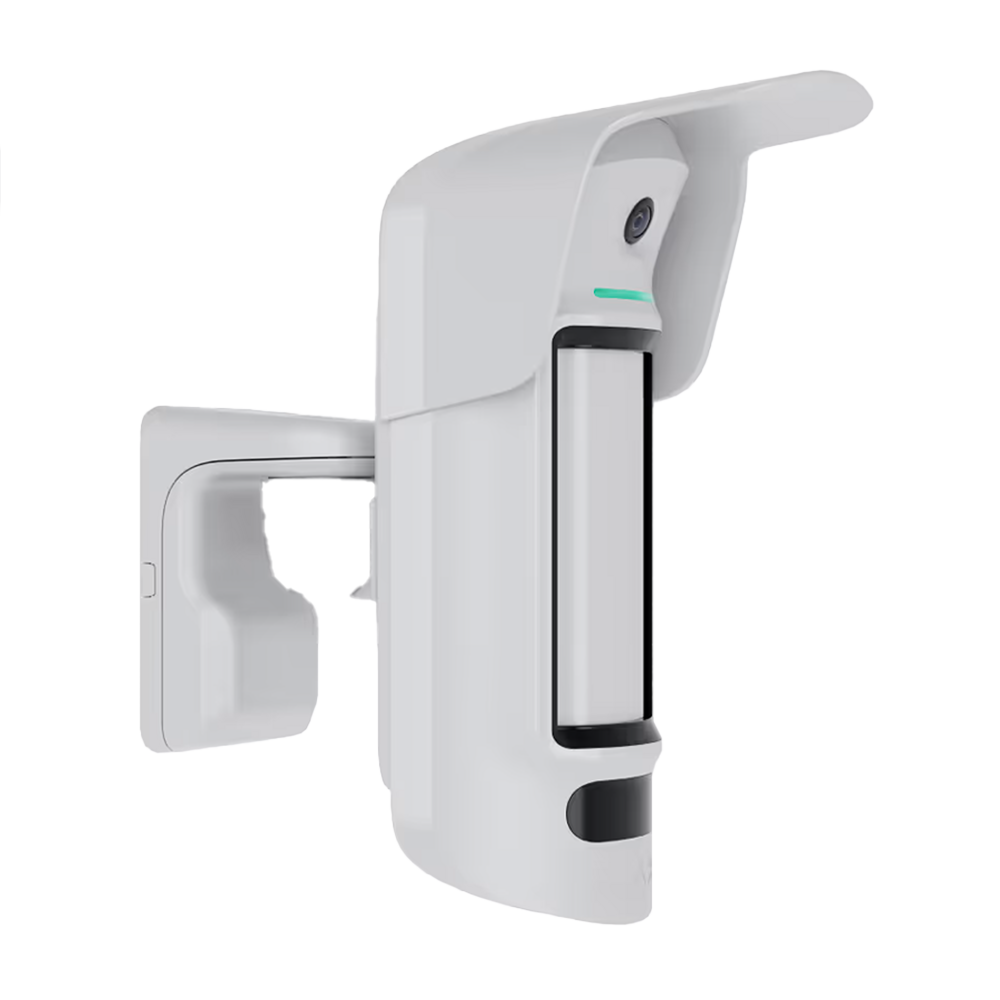 Ajax Détecteur de mouvement extérieur avec photo à la demande Double technologie: PIR et micro-ondes en bande K Gestionnaire de confidentialité / Capteur anti-masquage Jusqu'à 5 images par détection Hauteur de l'installation 2~4 m Support pivotant inclus