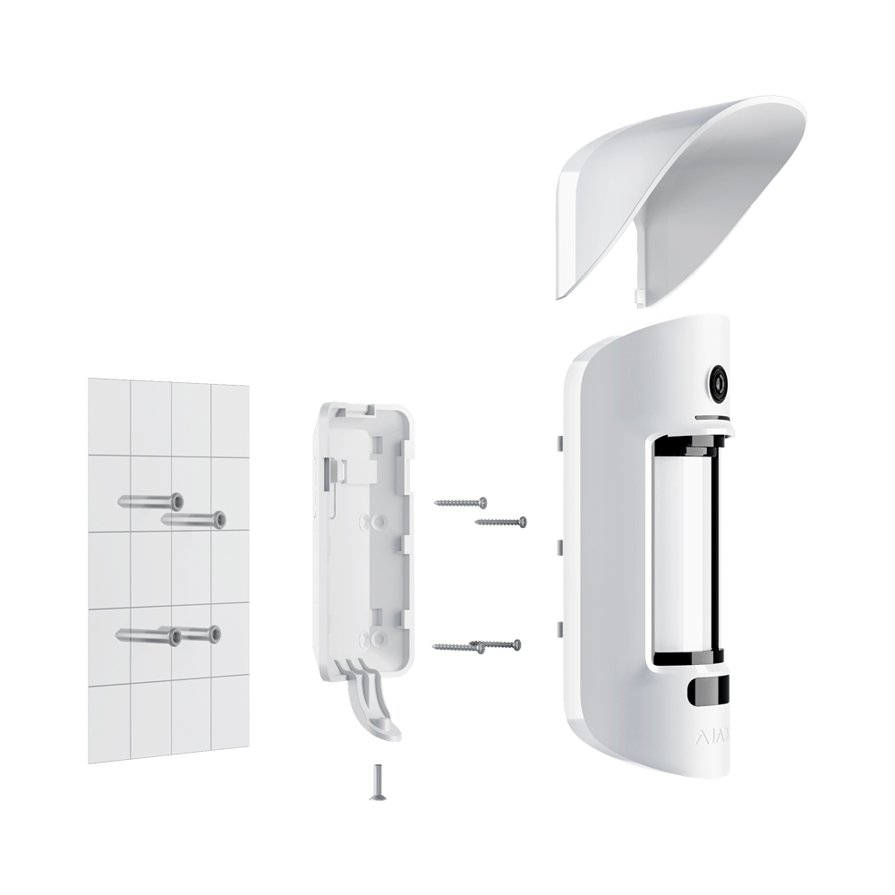 Détecteur de mouvement extérieur avec photo à la demande - Sans fil 868 MHz Jeweller - Détection de 3 à 15 m - Protection de la vie privée - Antimasking / Immunisé contre les animaux de compagnie - Utilisation extérieure IP55