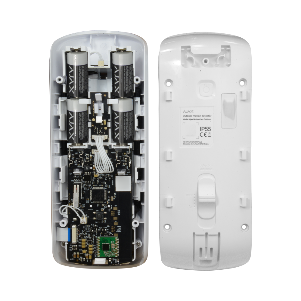 Ajax Détecteur de mouvement extérieur  Ajax avec caméra Sans fil 868 MHz Jeweller Double PIR / Détection de 3 à 15 m Antimasking / Immunisé contre les  animaux de compagnie Utilisation extérieure IP55