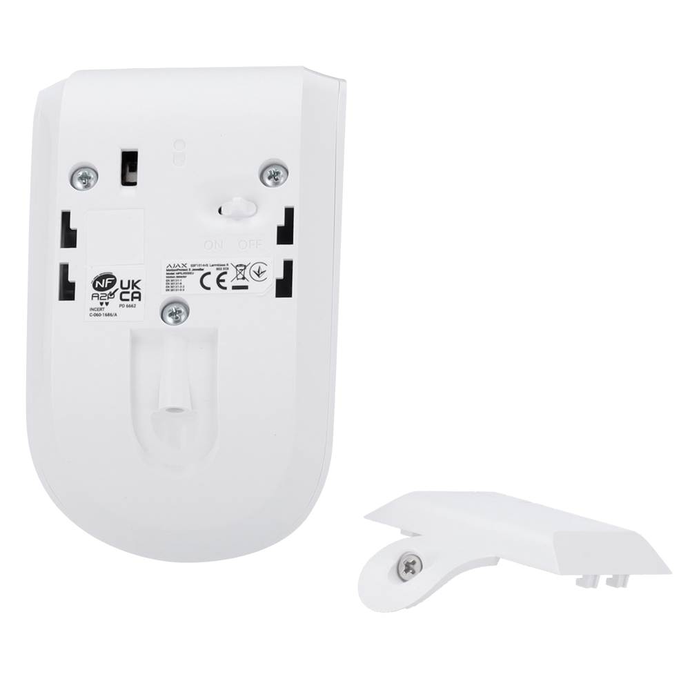 Ajax SUPERIOR - Détecteur volumétrique PIR  - Certificat de grade 2 - Bidirectionnel - Sans fil 868 MHz Jeweller - Antenne interne espace libre 2000 m - Indicateur de détection de mouvement - Detection: Rang 12 m