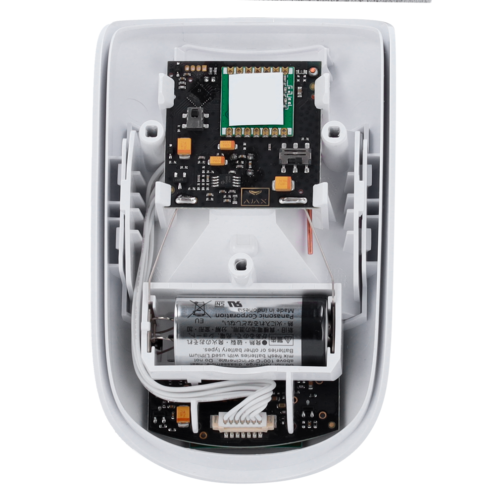 Détecteur PIR - Certifié NFA2P et grade 2 - Double technologie: PIR et micro-ondes (bande K) - Ajax Superior - Support avec vis de fixation - Sans fil 868 MHz Jeweller - Immune aux animaux de compagnie - Rang de détection 12 m