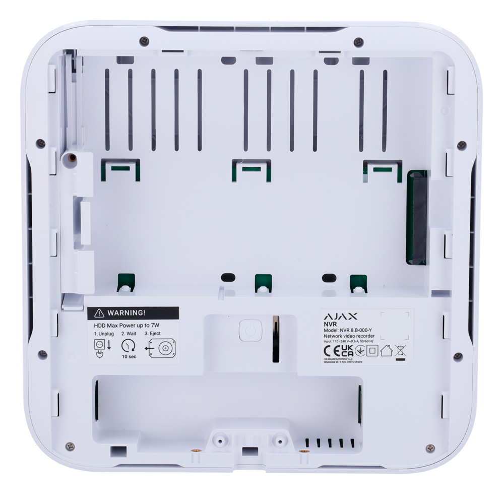 Enregistreur Vidéo 16 canaux, compression H.265/H.264, résolution jusqu'à 4K (25/30 FPS), bande passante 100 Mbps, emplacement pour 1 disque dur jusqu'à 16 To