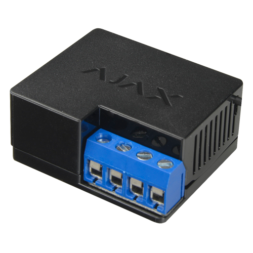 Ajax - Relais de contrôle à distance contact sec - Bidirectionnel - Sans fil 868 MHz Jeweller - Capacité espace libre 1000 m - Alimentation d'entrée 7~24 V DC - Puissance maximale jusqu'à 3 kW - 