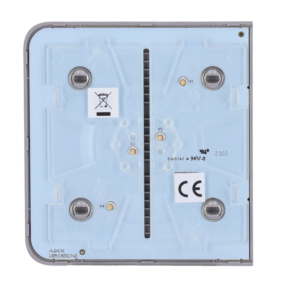 Panneau tactile pour un interrupteur d'éclairage - Compatible avec AJ-LIGHTCORE-1G / -2W - Rétro-éclairage LED - Panneau tactile latéral sans contact - Couleur Gris - Ajax - LightSwitch SideButton