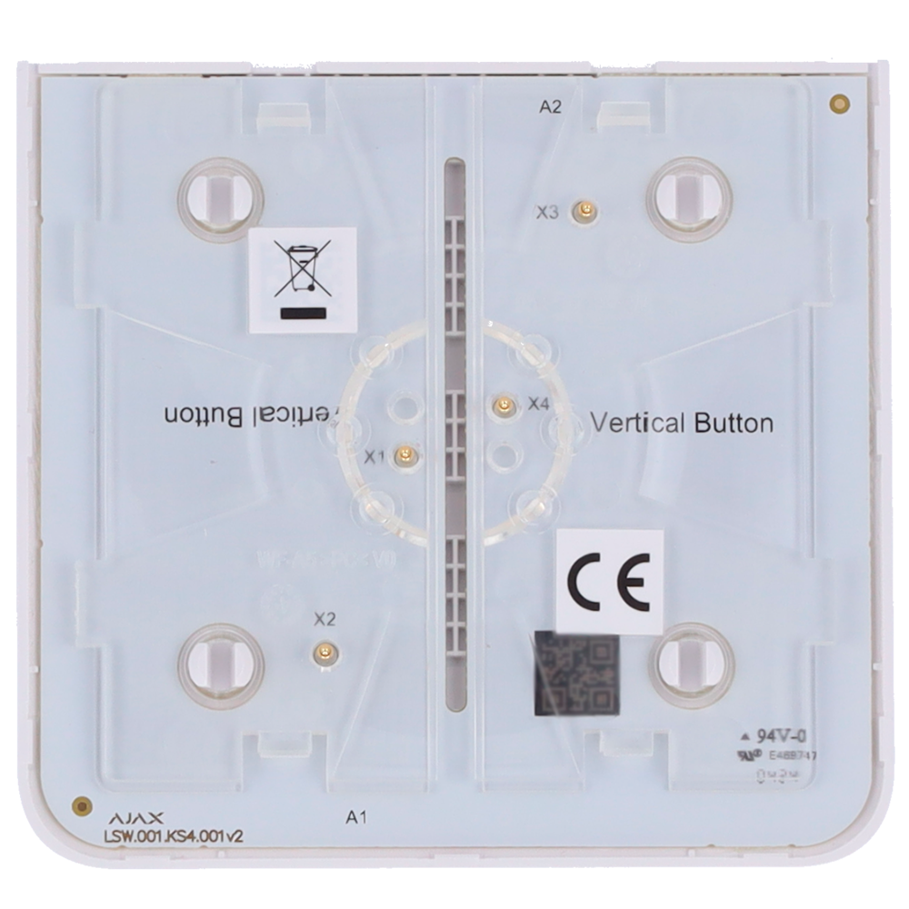 Panneau tactile pour interrupteur vertical - Compatibilité AJ-LIGHTCORE-1G-VERT / -2W-VERT - Rétro-éclairage LED - Panneau tactile latéral sans contact - Couleur blanche - Ajax - LightSwitch SideButton Vertical