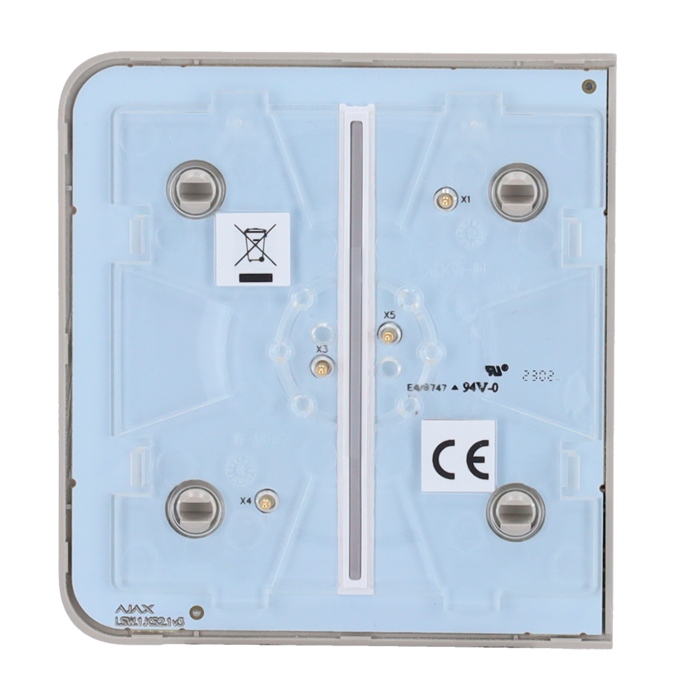 Panneau tactile pour double interrupteur d'éclairage - Compatible avec AJ-LIGHTCORE-2G - Rétro-éclairage LED - Panneau tactile latéral sans contact - Couleur olive - Ajax - LightSwitch SideButton