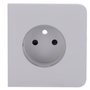 Cache-prise latéral pour fiche intelligente de type E - Compatible avec AJ-OUTLETCORE-SMART-E - Indicateur LED de l'état de la prise et de la consommation d'énergie - Bouton tactile pour la commande manuelle - Rétro alimentation LED - Couleur brouillard
