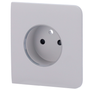 Cache-prise latéral pour fiche intelligente de type E - Compatible avec AJ-OUTLETCORE-SMART-E - Indicateur LED de l'état de la prise et de la consommation d'énergie - Bouton tactile pour la commande manuelle - Rétro alimentation LED - Couleur brouillard