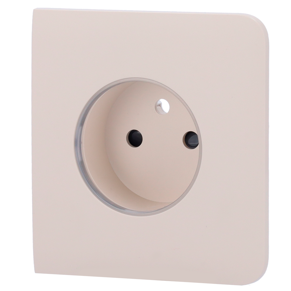 Cache-prise latéral pour fiche intelligente de type E - Compatible avec AJ-OUTLETCORE-SMART-E - Indicateur LED de l'état de la prise et de la consommation d'énergie - Bouton tactile pour la commande manuelle - Rétro alimentation LED - Couleur ivoire