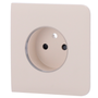 Cache-prise latéral pour fiche intelligente de type E - Compatible avec AJ-OUTLETCORE-SMART-E - Indicateur LED de l'état de la prise et de la consommation d'énergie - Bouton tactile pour la commande manuelle - Rétro alimentation LED - Couleur ivoire