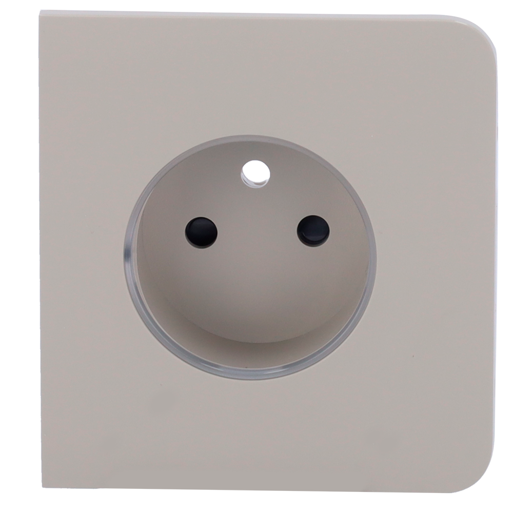 Cache-prise latéral pour fiche intelligente de type E - Compatible avec AJ-OUTLETCORE-SMART-E - Indicateur LED de l'état de la prise et de la consommation d'énergie - Bouton tactile pour la commande manuelle - Rétro alimentation LED - Couleur olive