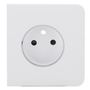 Cache-prise latéral pour fiche intelligente de type E - Compatible avec AJ-OUTLETCORE-SMART-E - Indicateur LED de l'état de la prise et de la consommation d'énergie - Bouton tactile pour la commande manuelle - Rétro alimentation LED - Couleur blanche
