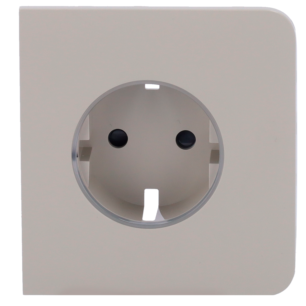 Cache-prise latéral pour fiche intelligente de type F - Compatible avec AJ-OUTLETCORE-SMART - Indicateur LED de l'état de la prise et de la consommation d'énergie - Bouton tactile pour la commande manuelle - Rétro alimentation LED - Couleur olive