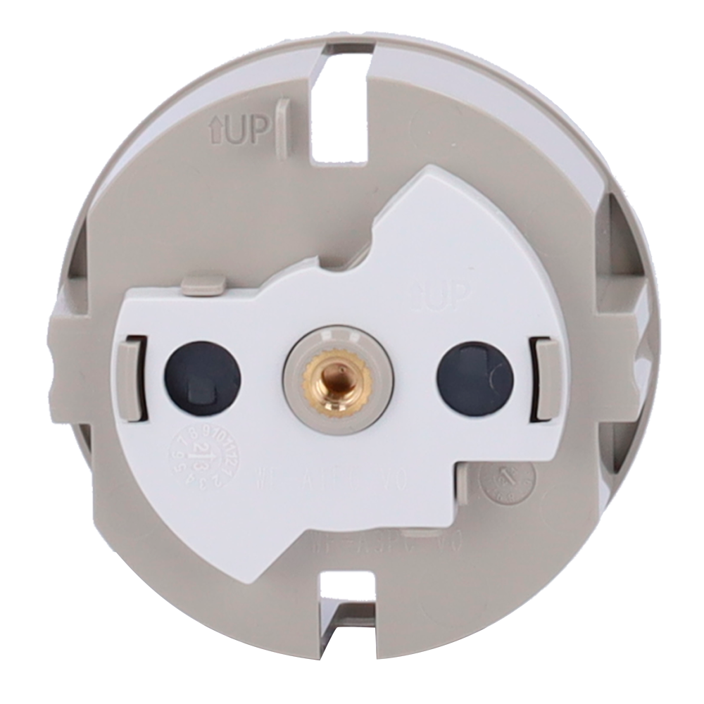 Cache-prise latéral pour fiche intelligente de type F - Compatible avec AJ-OUTLETCORE-SMART - Indicateur LED de l'état de la prise et de la consommation d'énergie - Bouton tactile pour la commande manuelle - Rétro alimentation LED - Couleur olive