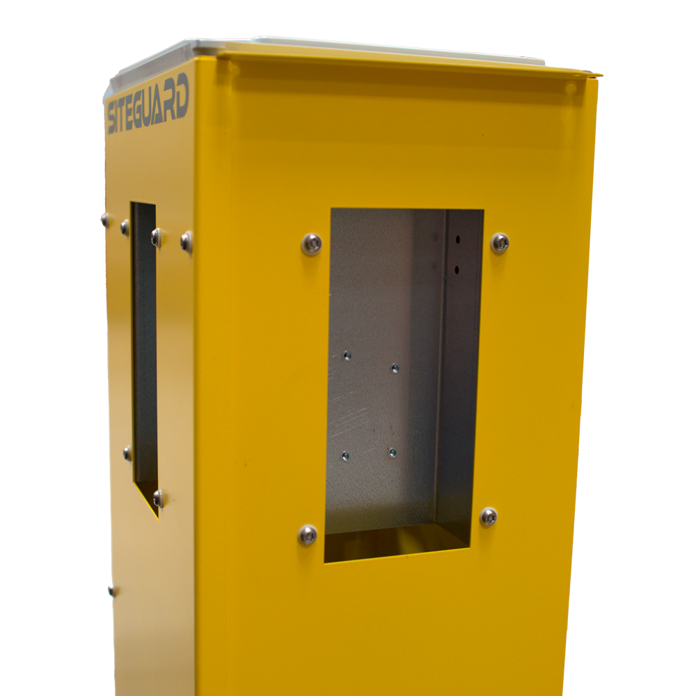 Tour de protection périmétrique 360º - Alimentation en énergie solaire / Vérification des photos -  Panneau solaire et régulateur MPPT inclus - Base avec 2 blocs anti-vibration  - Connexion pour la batterie de secours au plomb 12 V - Compatible avec Ajax