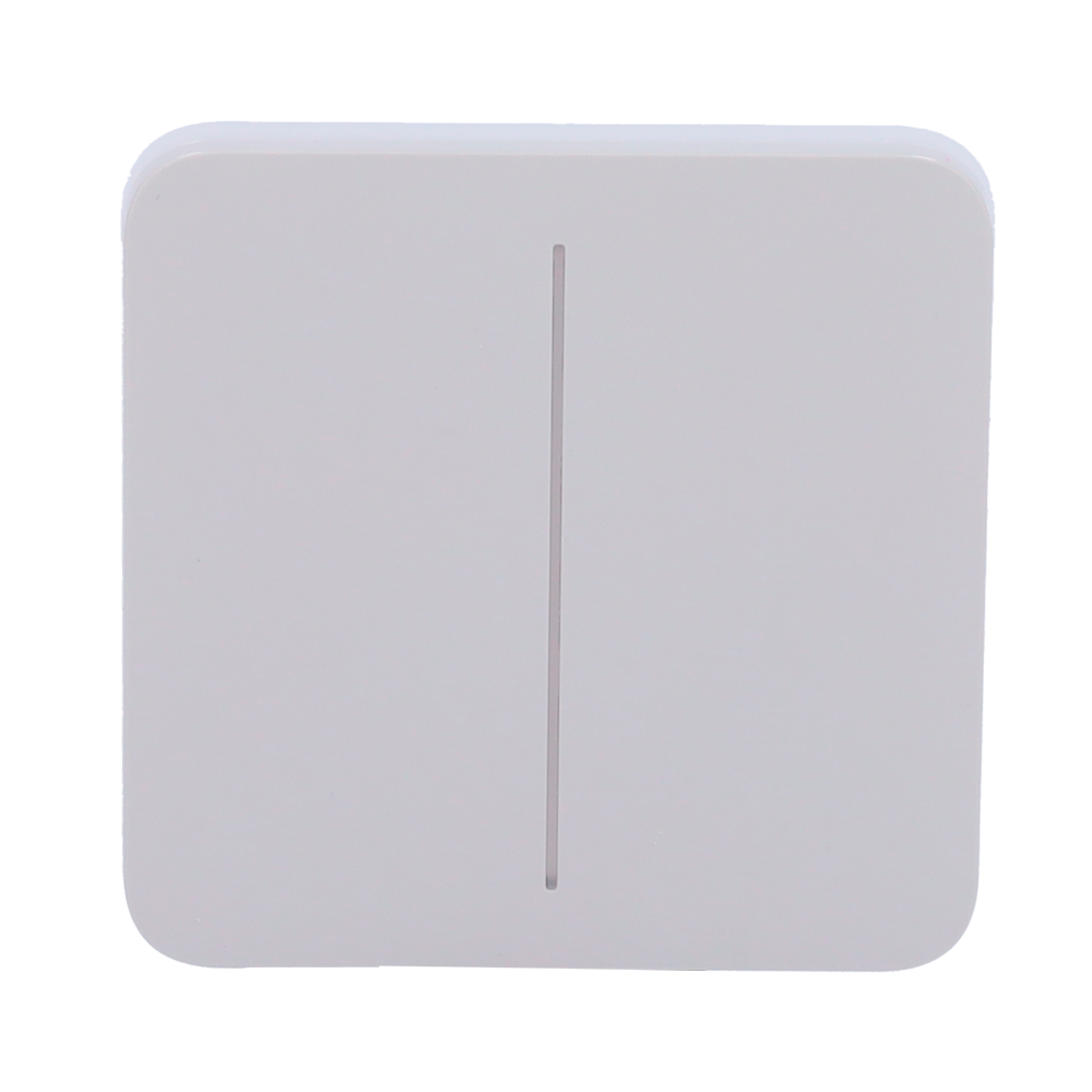 Panneau tactile pour double interrupteur d'éclairage  - Compatibilité avec AJ-LIGHTCORE-2G - Rétro-éclairage LED - Clavier tactile sans contact - Couleur brouillard - Ajax - LightSwitch SoloButton