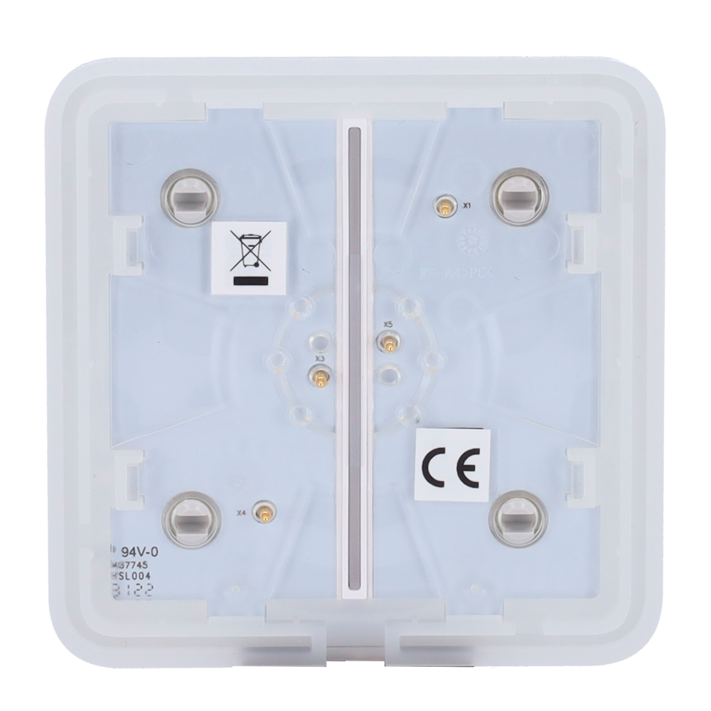 Panneau tactile pour double interrupteur d'éclairage  - Compatibilité avec AJ-LIGHTCORE-2G - Rétro-éclairage LED - Clavier tactile sans contact - Couleur brouillard - Ajax - LightSwitch SoloButton