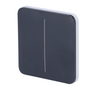 Panneau tactile pour double interrupteur d'éclairage  - Compatibilité avec AJ-LIGHTCORE-2G - Rétro-éclairage LED - Clavier tactile sans contact - Couleur graphite - Ajax - LightSwitch SoloButton
