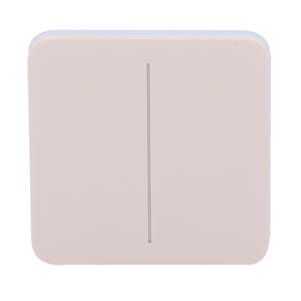 Panneau tactile pour double interrupteur d'éclairage  - Compatibilité avec AJ-LIGHTCORE-2G - Rétro-éclairage LED - Clavier tactile sans contact - Couleur ivoire - Ajax - LightSwitch SoloButton