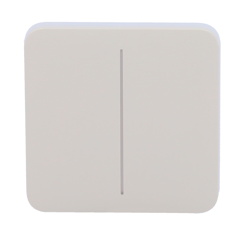 Panneau tactile pour double interrupteur d'éclairage  - Compatibilité avec AJ-LIGHTCORE-2G - Rétro-éclairage LED - Clavier tactile sans contact - Couleur huître - Ajax - LightSwitch SoloButton